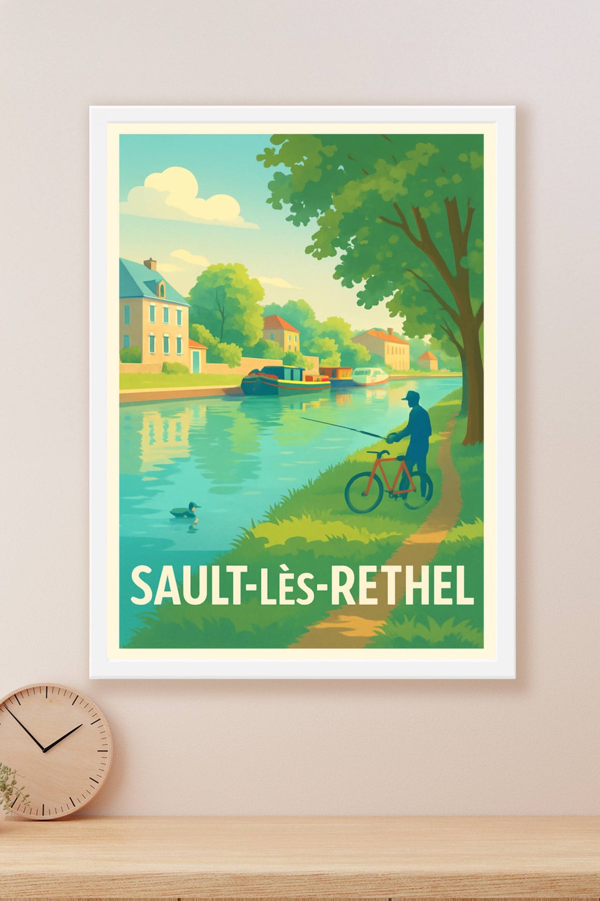 Affiche Sault-lès-Rethel — Tranquillité au fil de l'eau · poster d'art de Sault-lès-Rethel