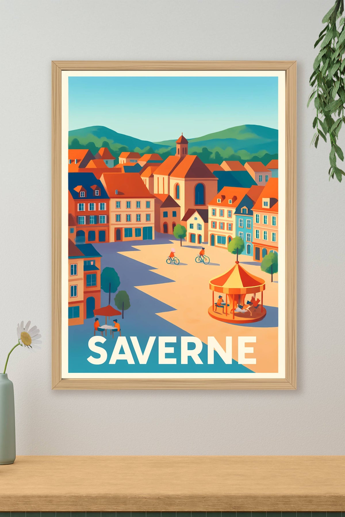 Affiche Saverne — Charme et douceur d'une place animée · poster d'art de Saverne