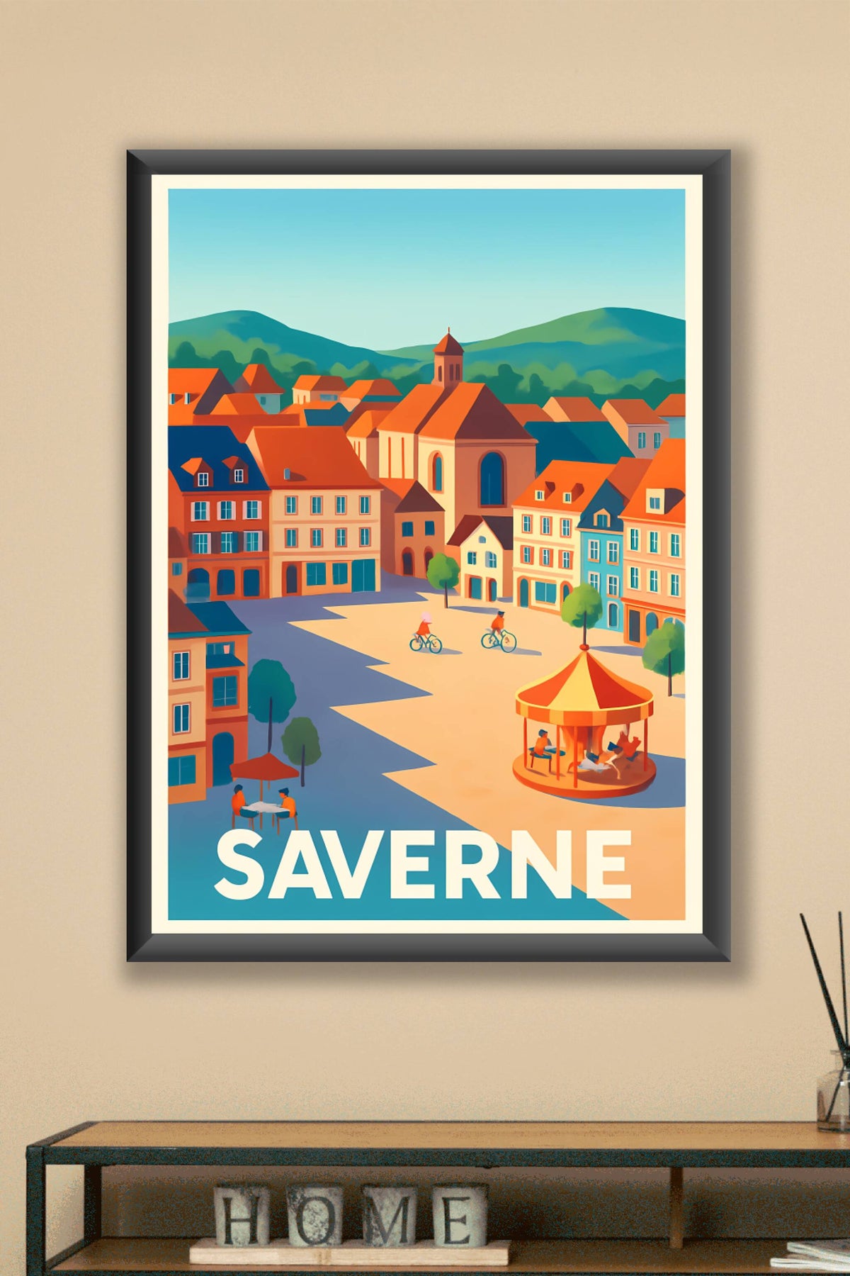 Affiche Saverne — Charme et douceur d'une place animée · poster d'art de Saverne