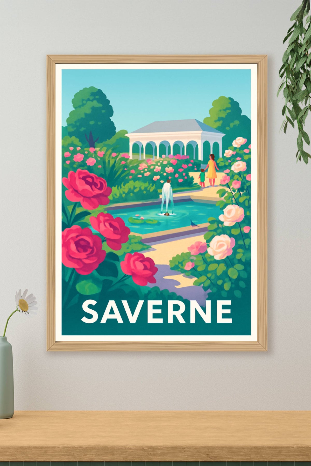 Affiche Saverne — Promenade fleurie au jardin d'Alsace · poster d'art de Saverne