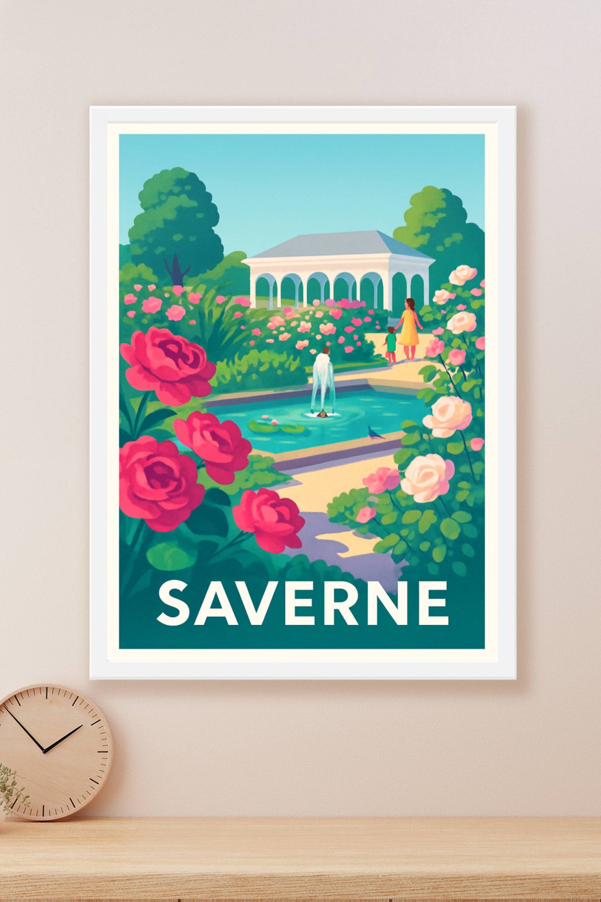 Affiche Saverne — Promenade fleurie au jardin d'Alsace · poster d'art de Saverne