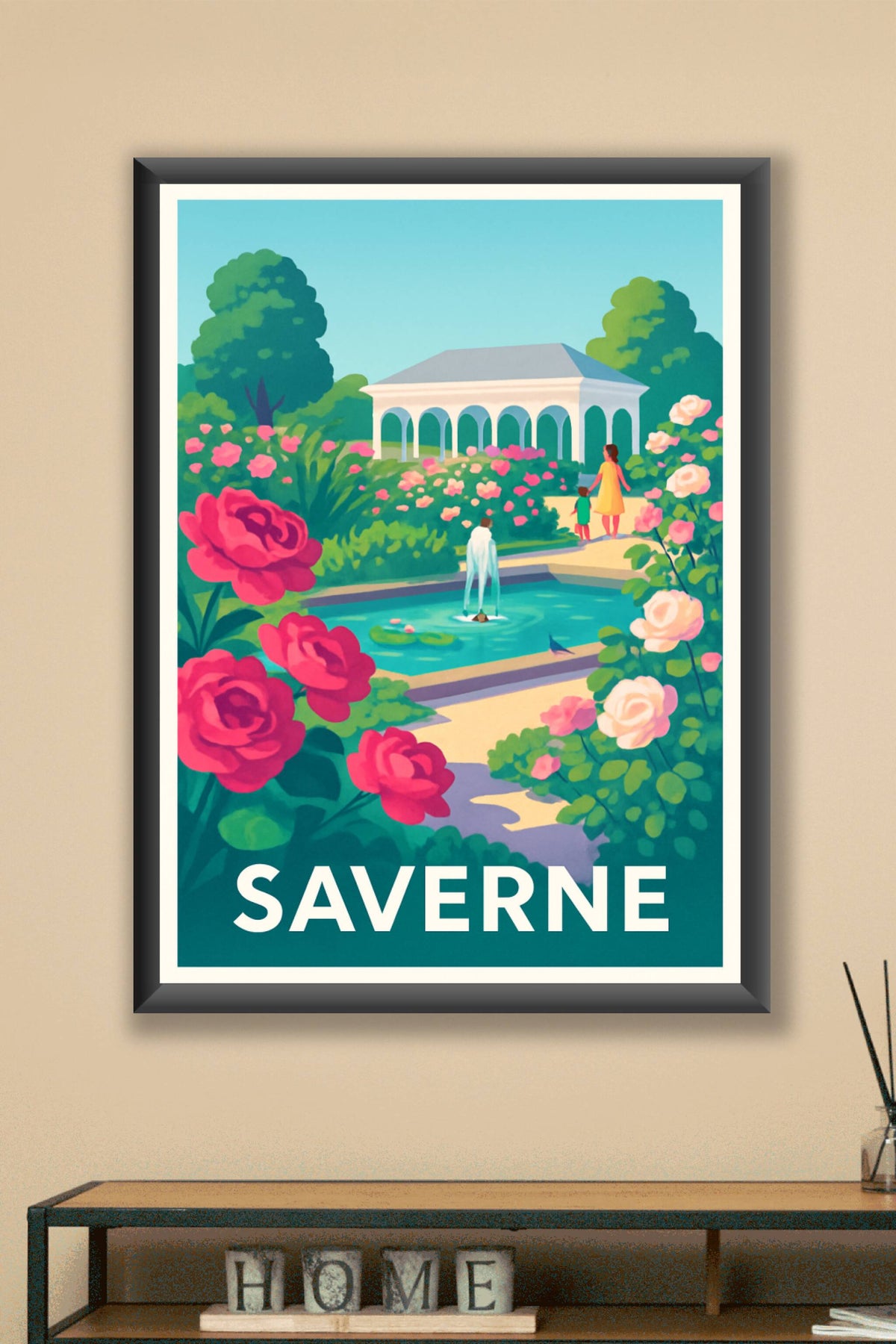 Affiche Saverne — Promenade fleurie au jardin d'Alsace · poster d'art de Saverne