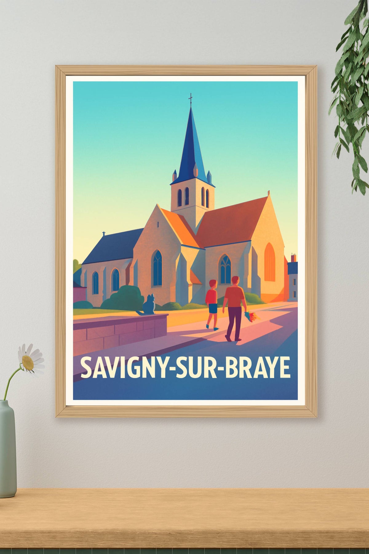 Affiche Savigny-sur-Braye — Douceur et charme d'un village authentique · poster d'art de Savigny-sur-Braye