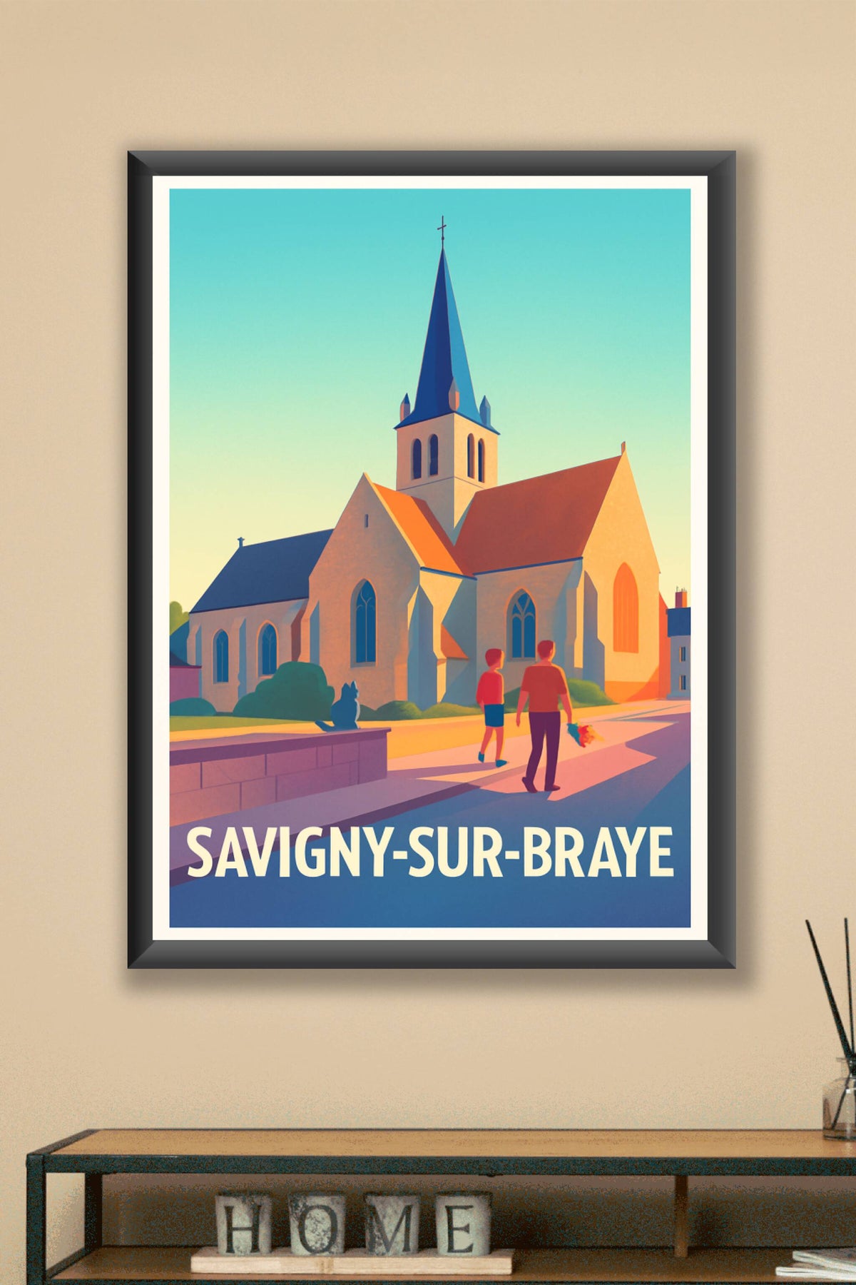 Affiche Savigny-sur-Braye — Douceur et charme d'un village authentique · poster d'art de Savigny-sur-Braye