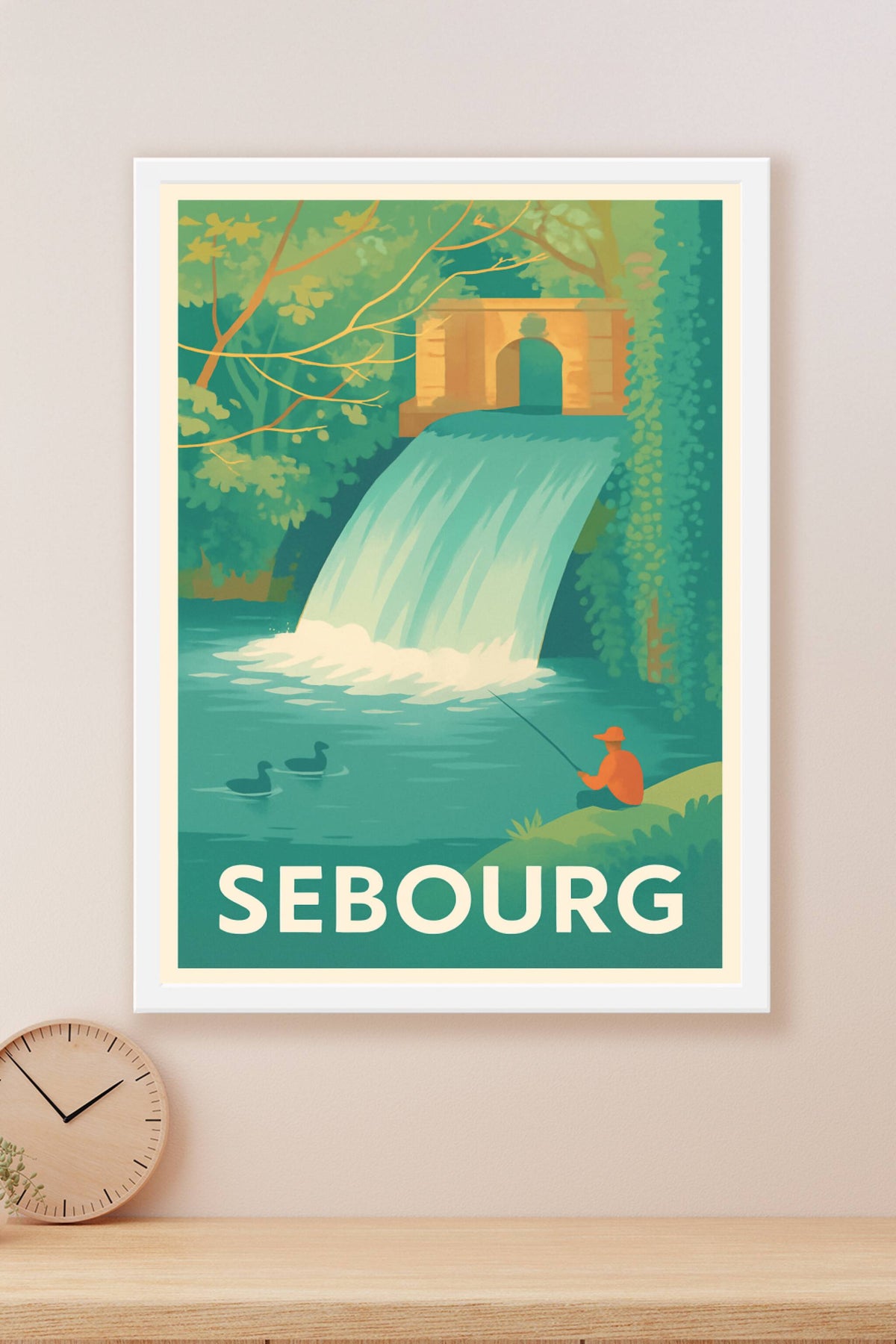 Affiche Sebourg — Tranquillité au bord de la cascade · poster d'art de Sebourg