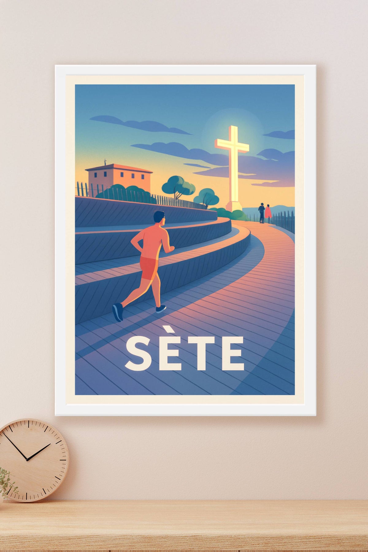 Affiche Sète — L'Esprit Sportif au Coucher du Soleil · poster d'art de Sète