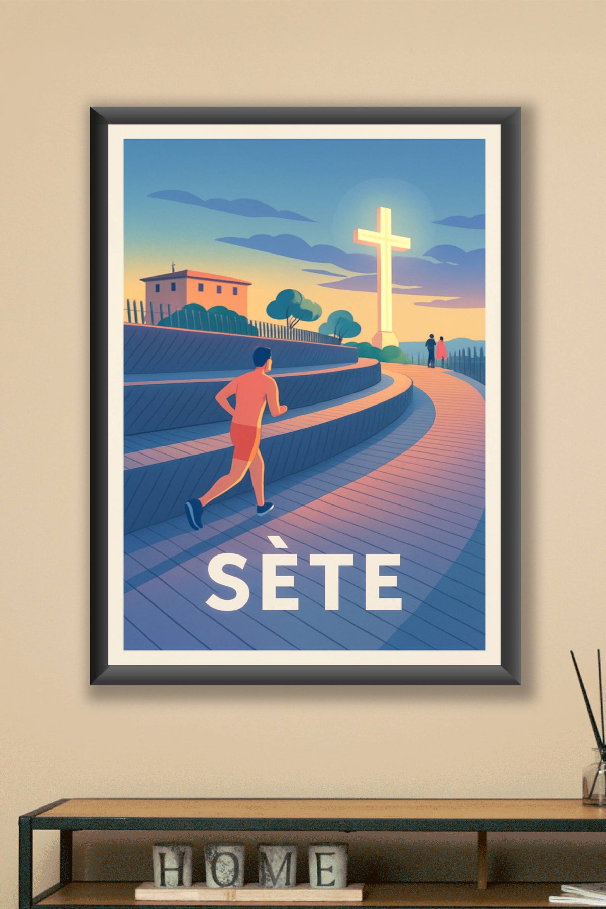 Affiche Sète — L'Esprit Sportif au Coucher du Soleil · poster d'art de Sète
