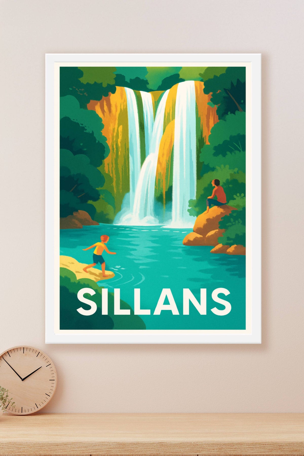 Affiche Sillans — Évasion au pied des cascades · poster d'art de Sillans