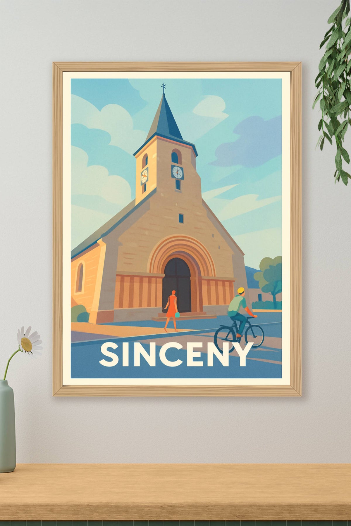 Affiche Sinceny — Évasion douce au cœur du village · poster d'art de Sinceny
