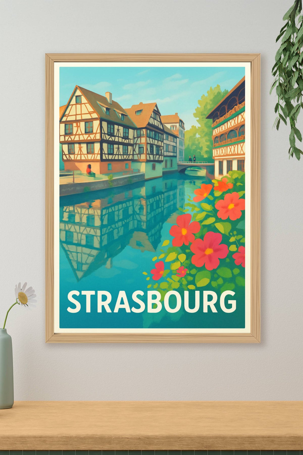 Affiche Strasbourg — Charme intemporel au fil de l'eau · poster d'art de Strasbourg