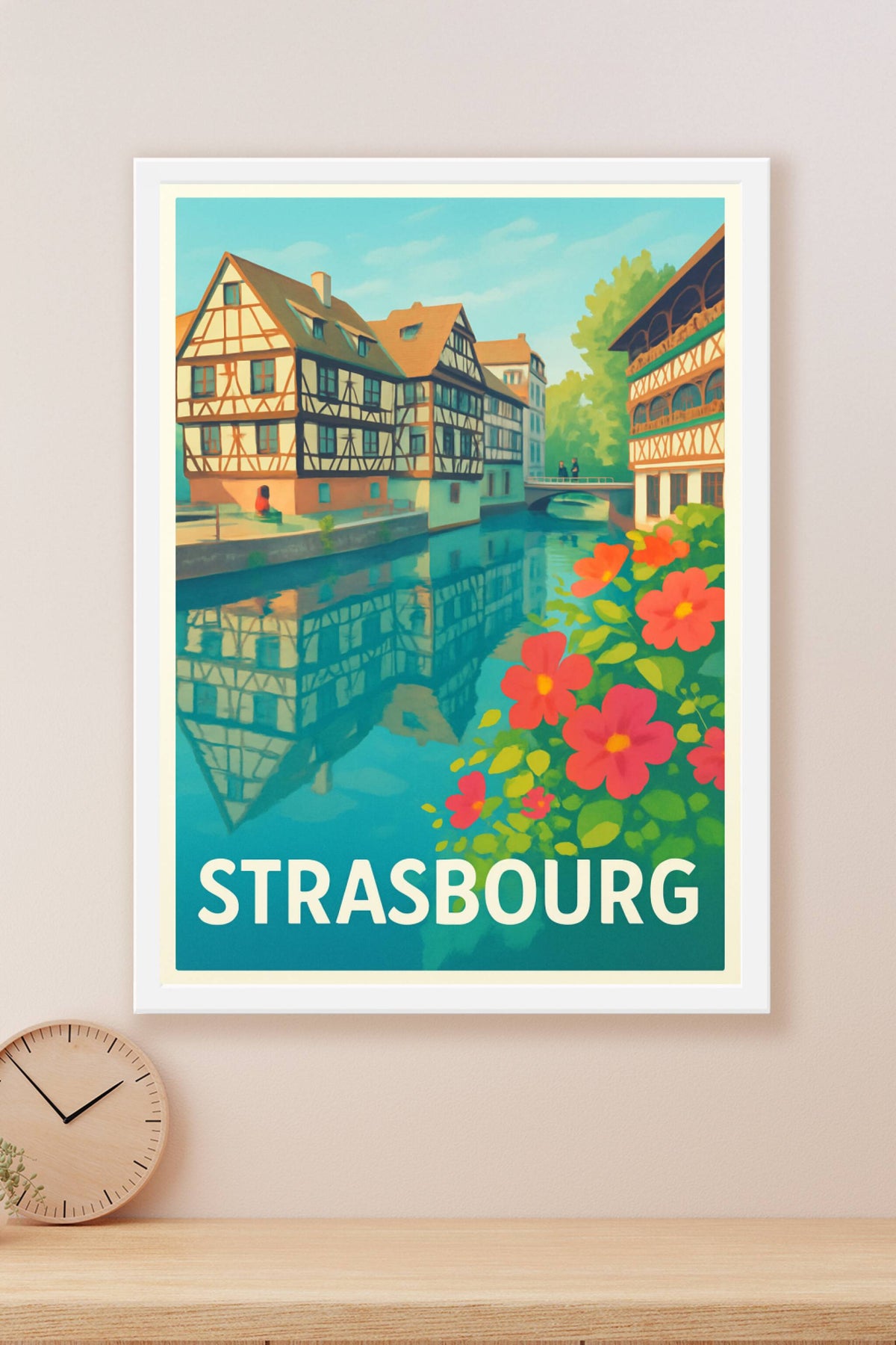 Affiche Strasbourg — Charme intemporel au fil de l'eau · poster d'art de Strasbourg