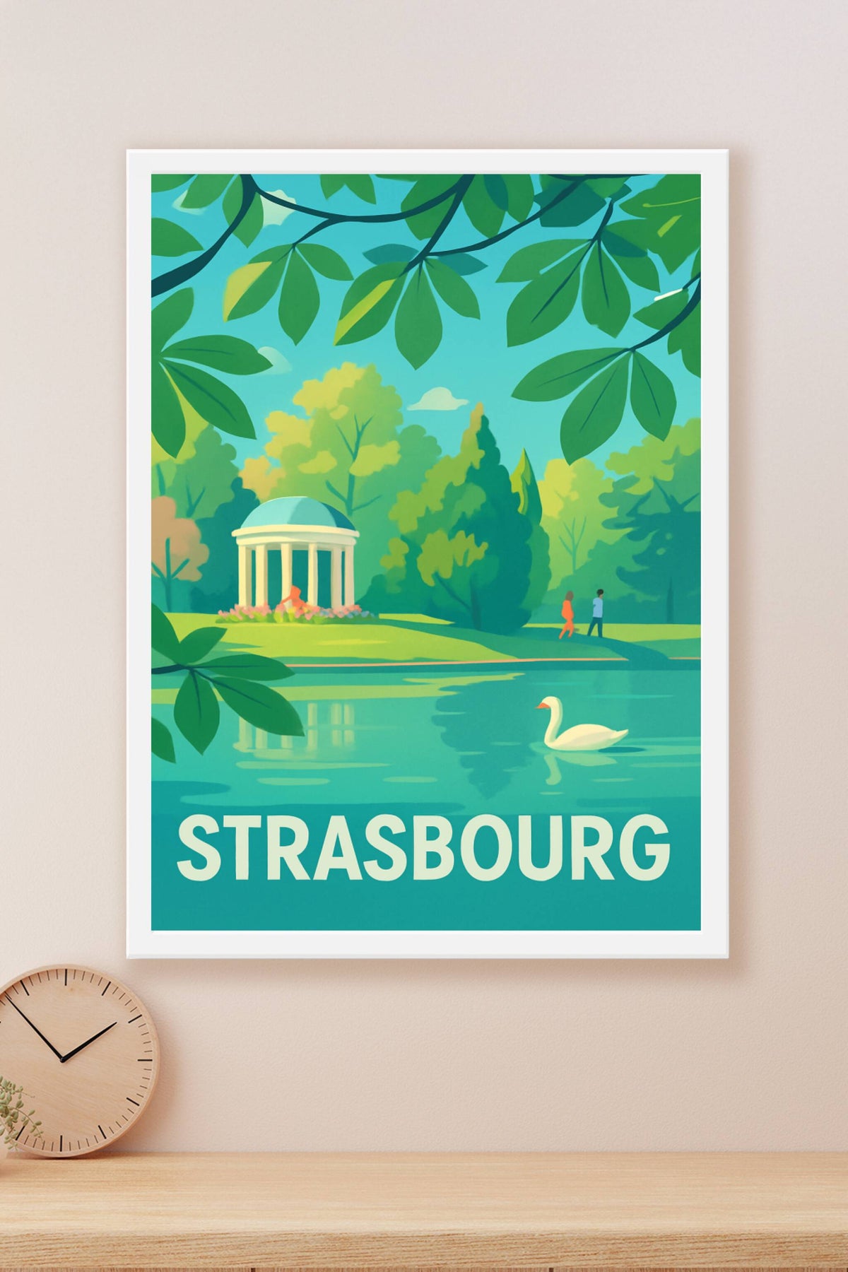 Affiche Strasbourg — Harmonie verte et sérénité au jardin · poster d'art de Strasbourg