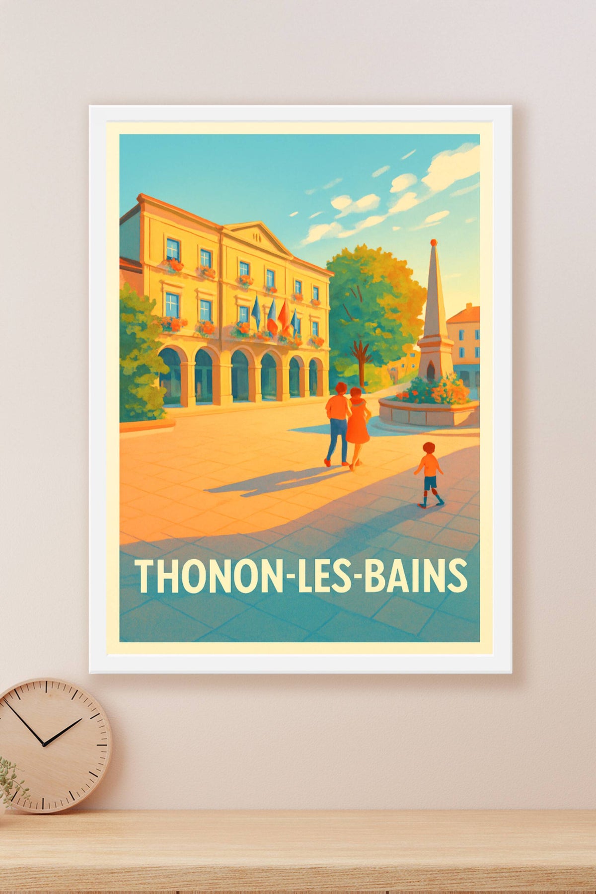 Affiche Thonon-les-Bains — Lumières et douceur au cœur de la ville · poster d'art de Thonon-les-Bains