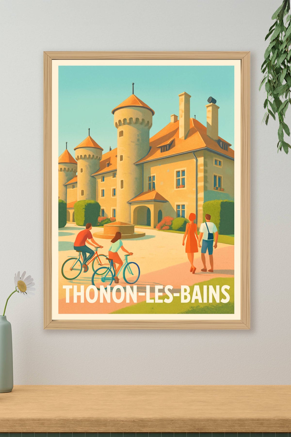 Affiche Thonon-les-Bains — Charme et élégance au bord du Léman · poster d'art de Thonon-les-Bains