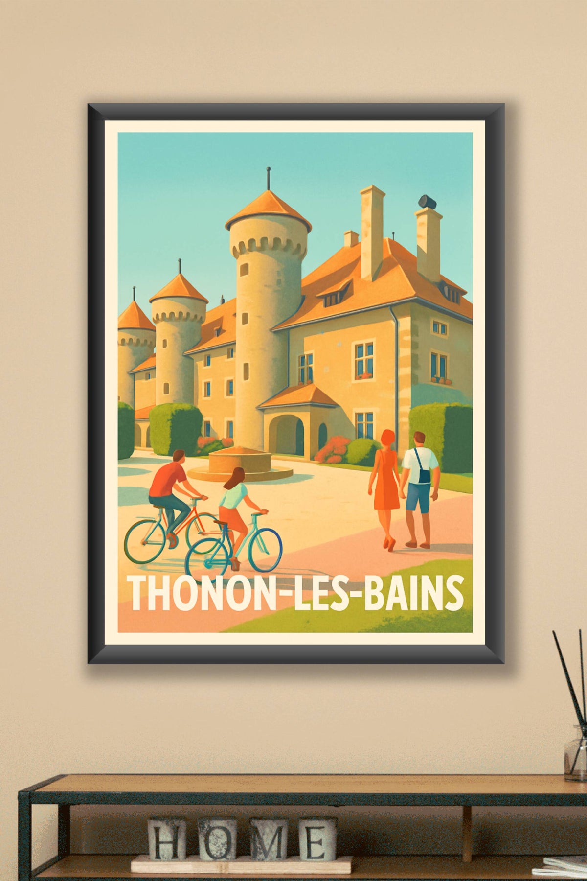 Affiche Thonon-les-Bains — Charme et élégance au bord du Léman · poster d'art de Thonon-les-Bains