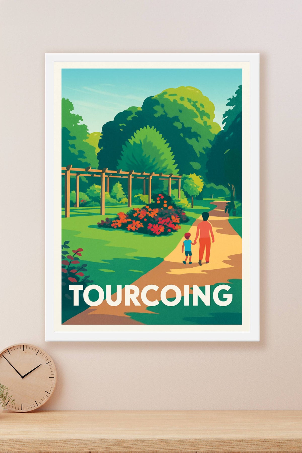 Affiche Tourcoing — Promenade bucolique au cœur de la nature · poster d'art de Tourcoing