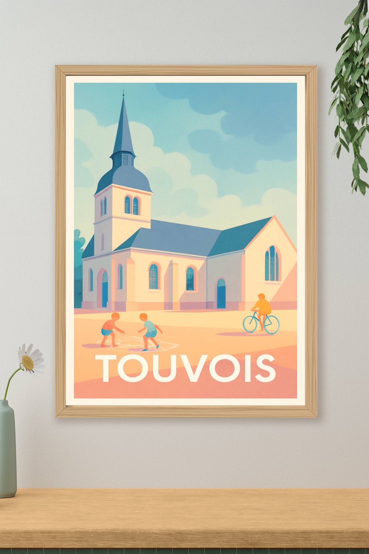 Affiche Touvois — Douceur et lumière d'un village paisible · poster d'art de Touvois