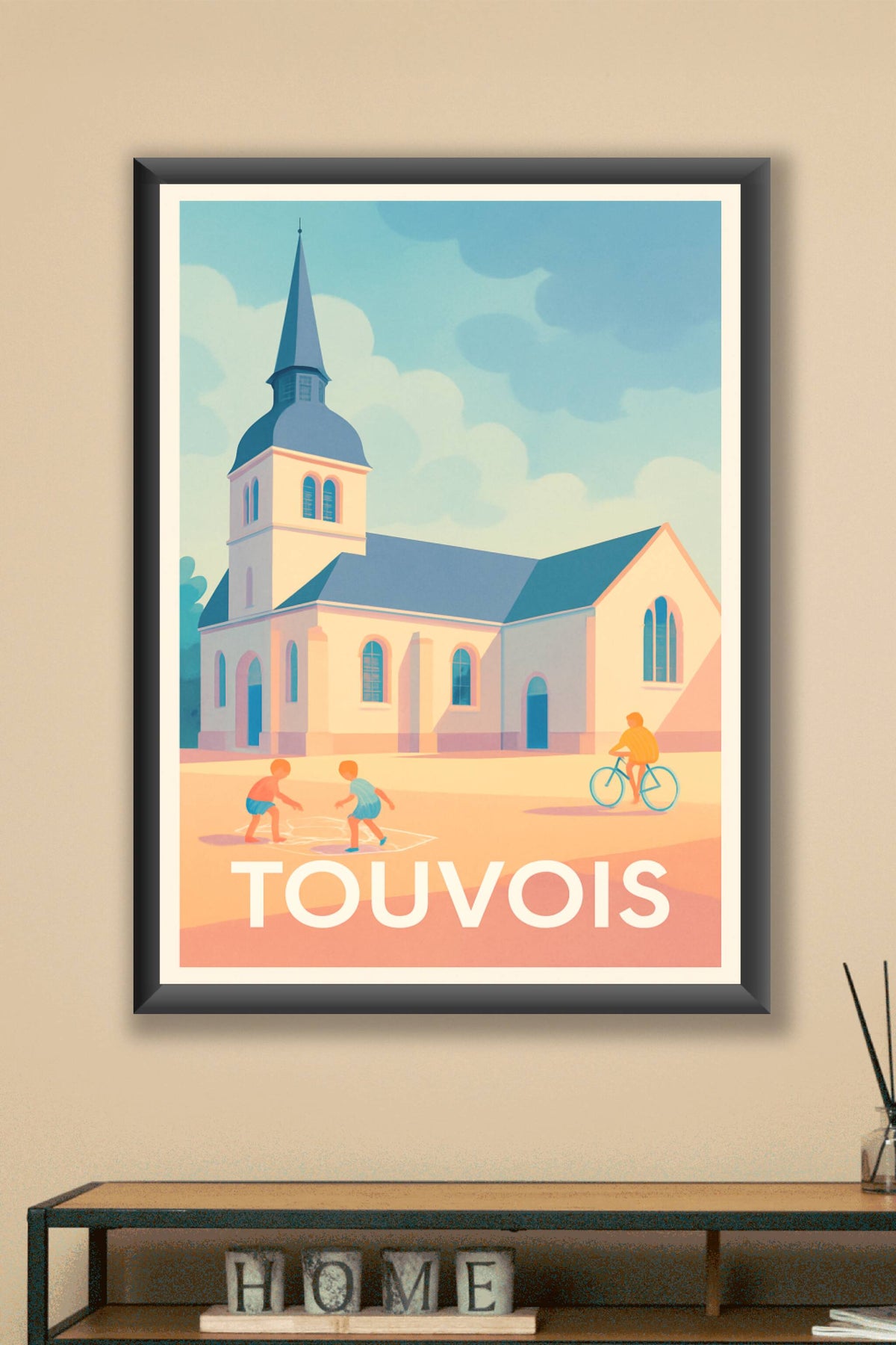 Affiche Touvois — Douceur et lumière d'un village paisible · poster d'art de Touvois