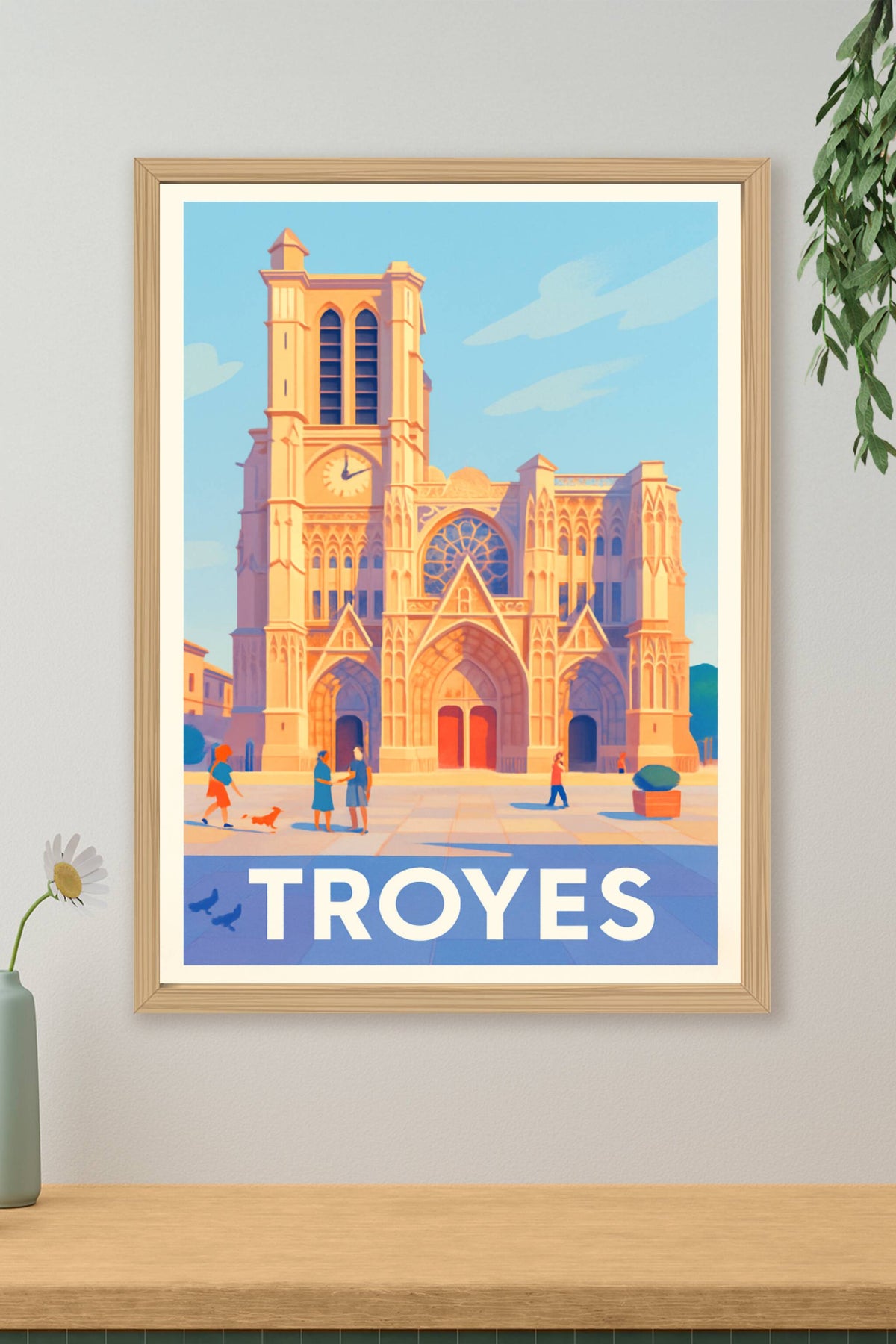Affiche Troyes — L'élégance gothique au cœur de la ville · poster d'art de Troyes