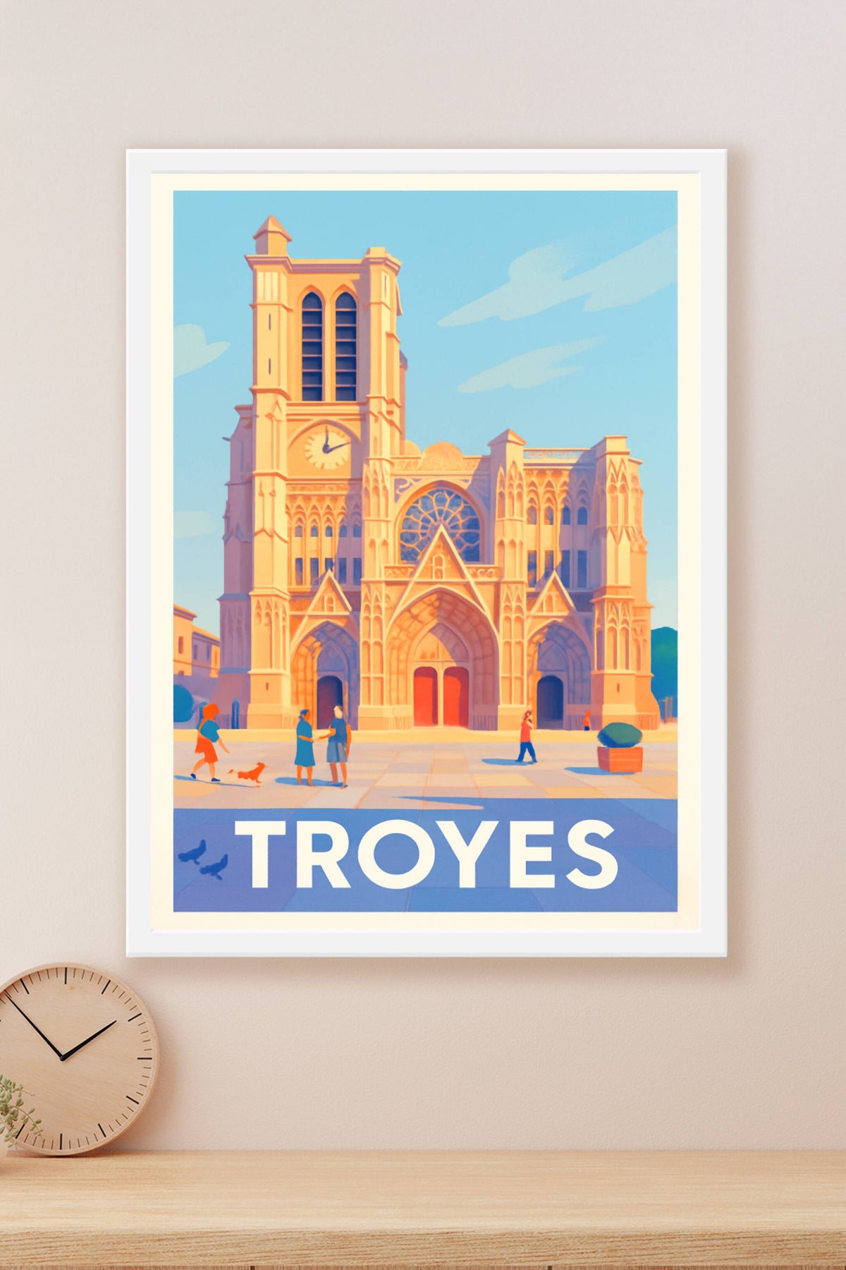 Affiche Troyes — L'élégance gothique au cœur de la ville · poster d'art de Troyes