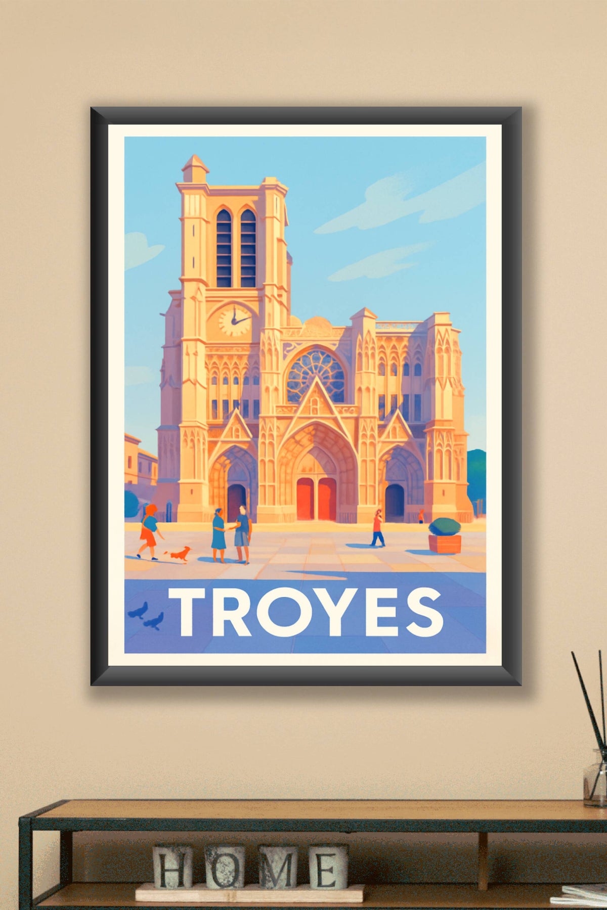 Affiche Troyes — L'élégance gothique au cœur de la ville · poster d'art de Troyes