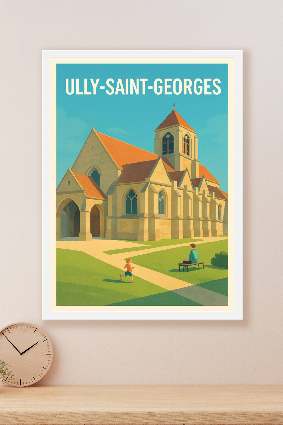 Affiche Ully-Saint-Georges — Charme et sérénité d'une église authentique · poster d'art de Ully-Saint-Georges
