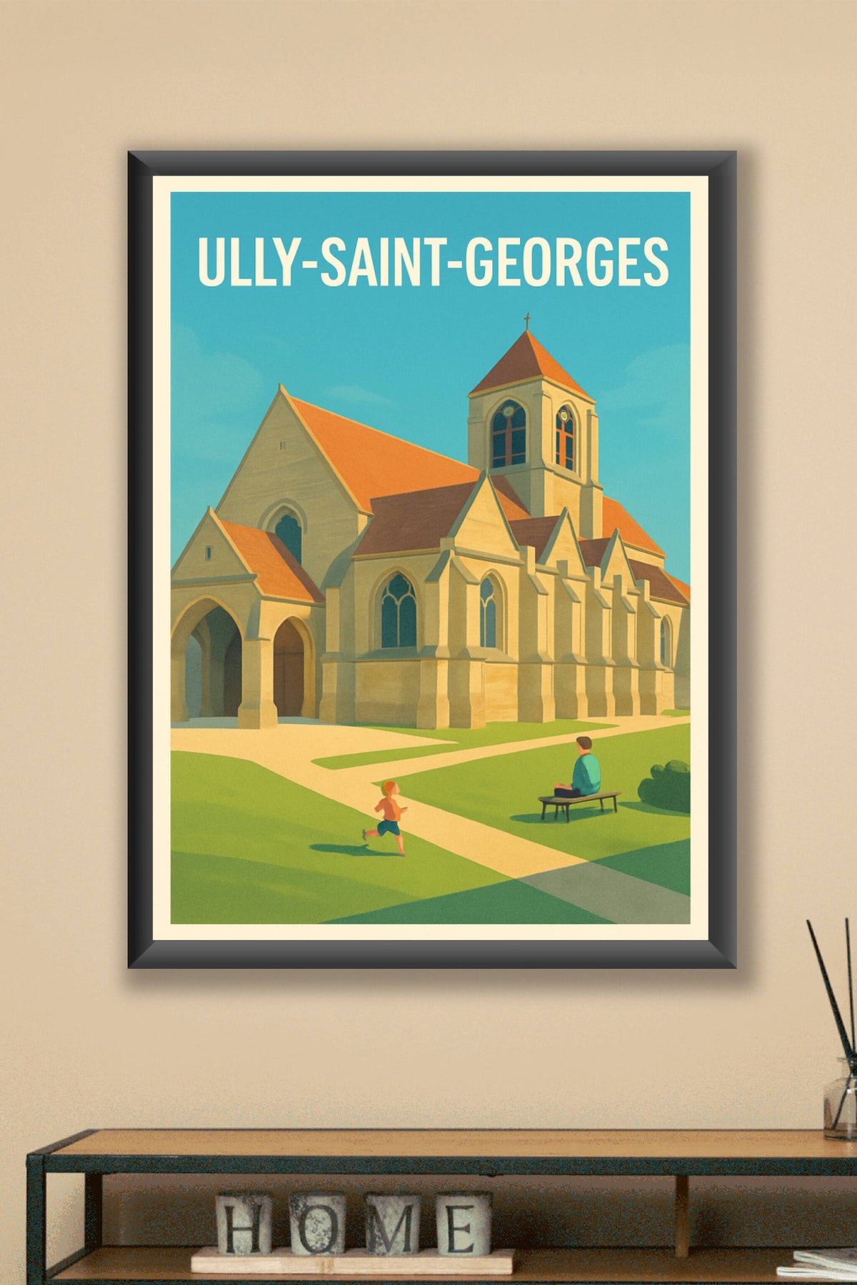 Affiche Ully-Saint-Georges — Charme et sérénité d'une église authentique · poster d'art de Ully-Saint-Georges