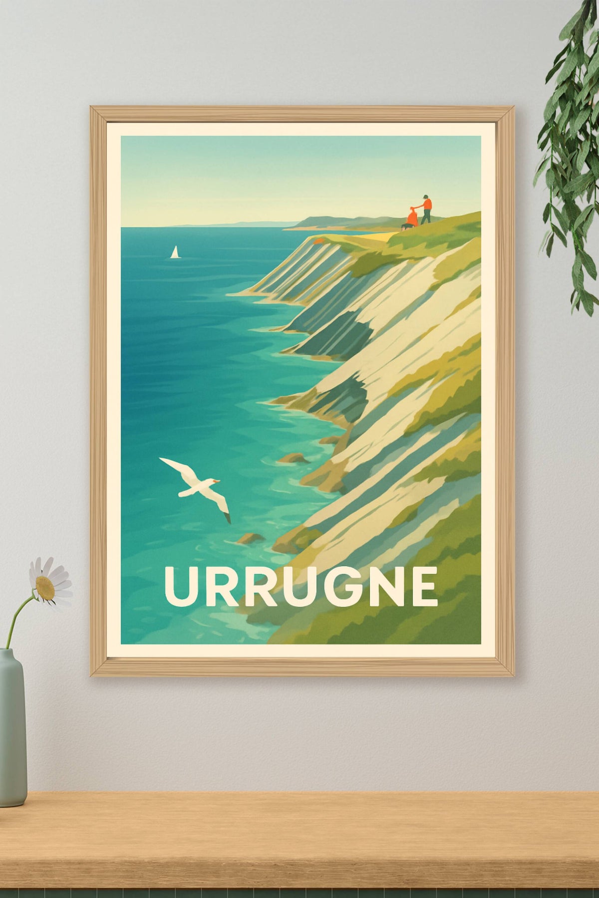 Affiche Urrugne — Évasion au sommet des falaises · poster d'art de Urrugne