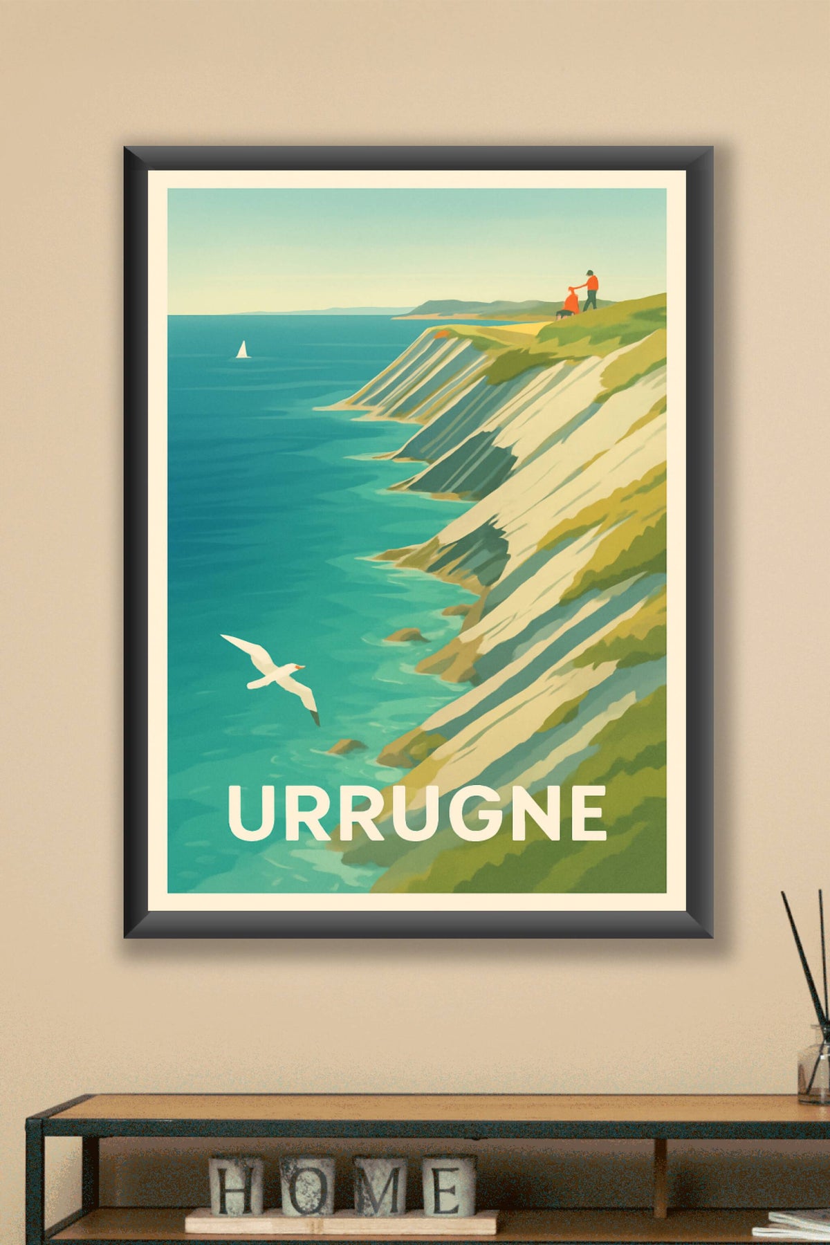 Affiche Urrugne — Évasion au sommet des falaises · poster d'art de Urrugne