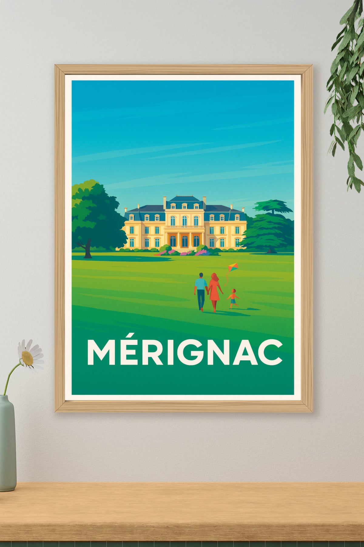 Affiche Mérignac — Balade en famille au cœur du château · poster d'art de Mérignac