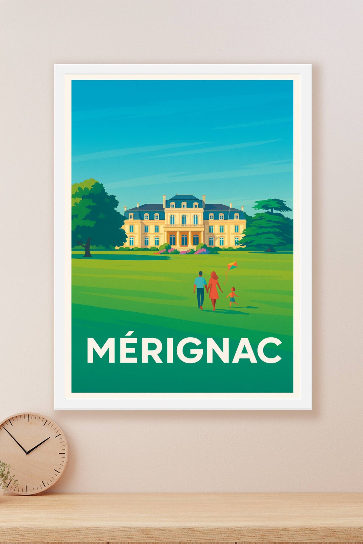 Affiche Mérignac — Balade en famille au cœur du château · poster d'art de Mérignac