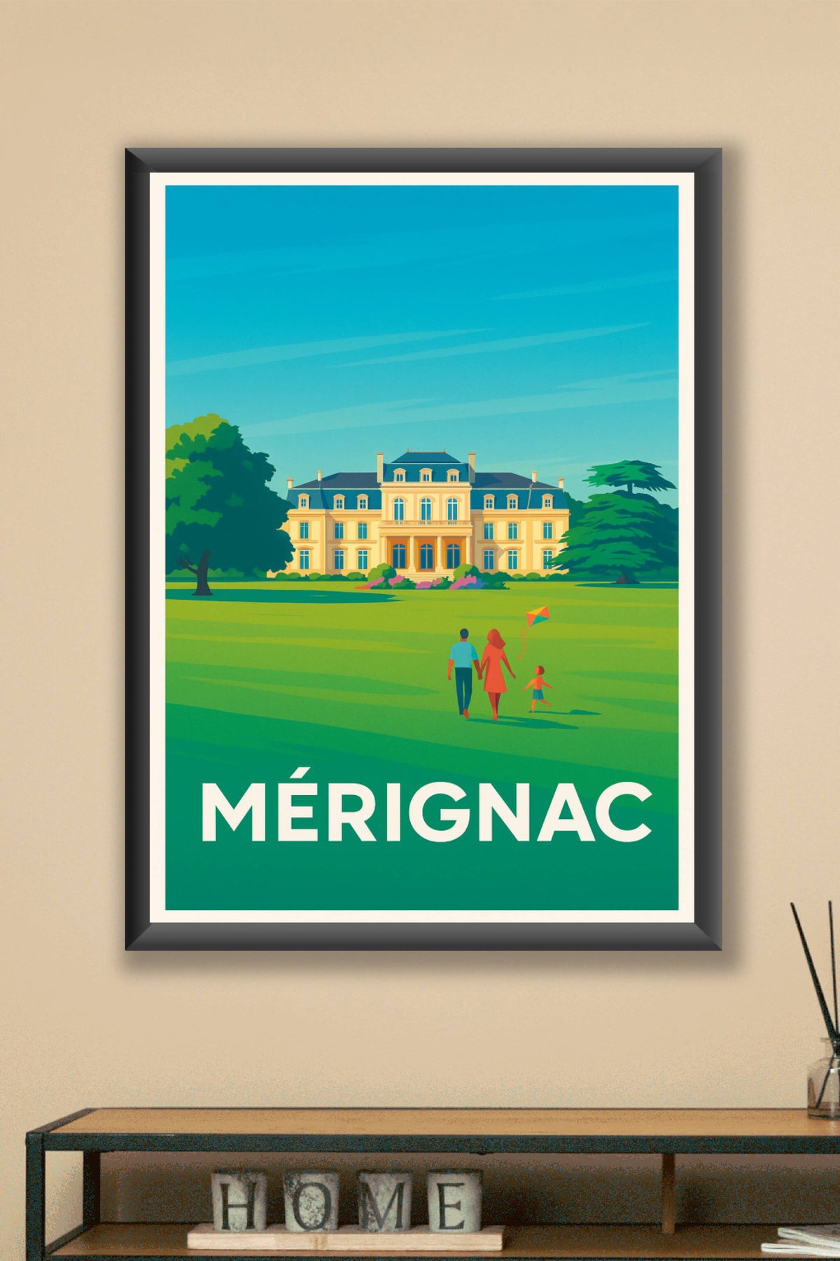 Affiche Mérignac — Balade en famille au cœur du château · poster d'art de Mérignac