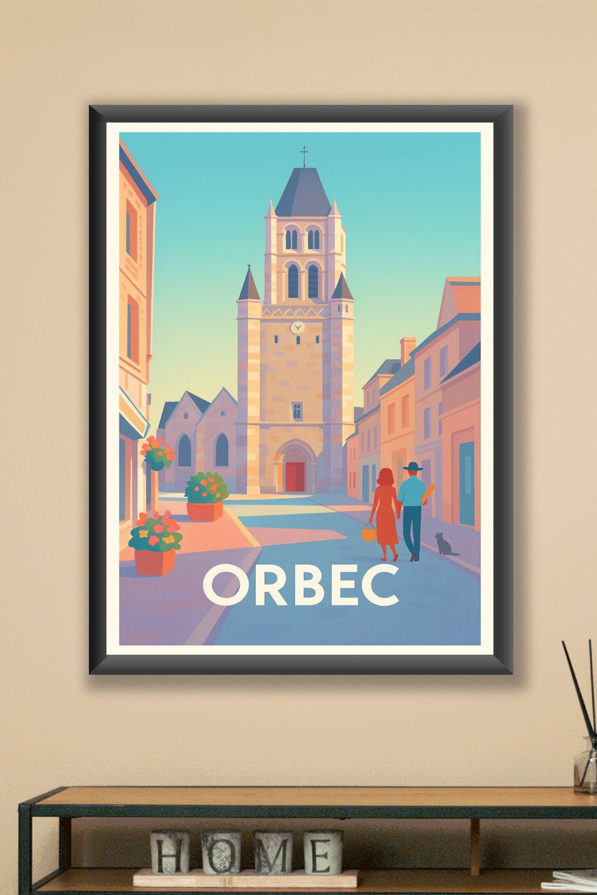 Affiche Orbec — Charme bucolique en Normandie · poster d'art de Orbec