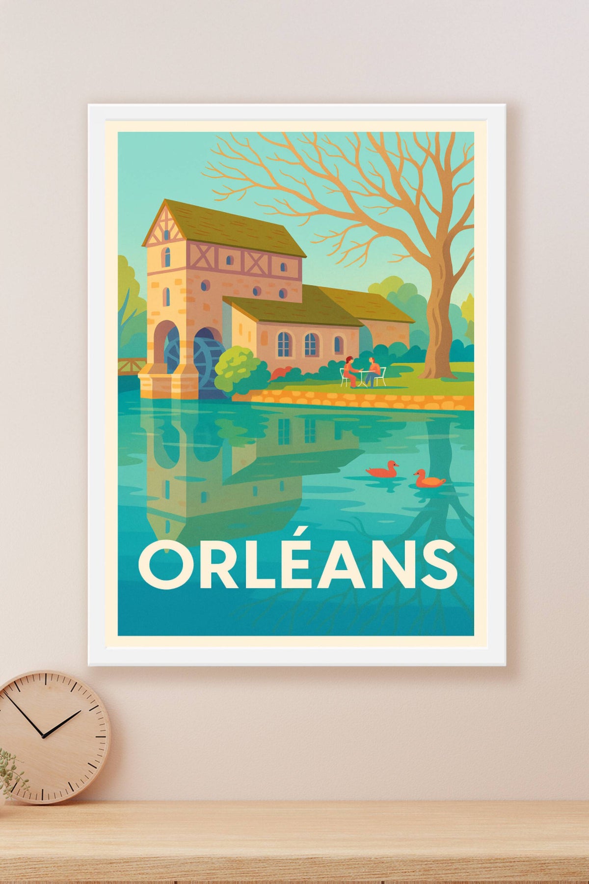 Affiche Orléans — Charme bucolique au fil de l'eau · poster d'art de Orléans