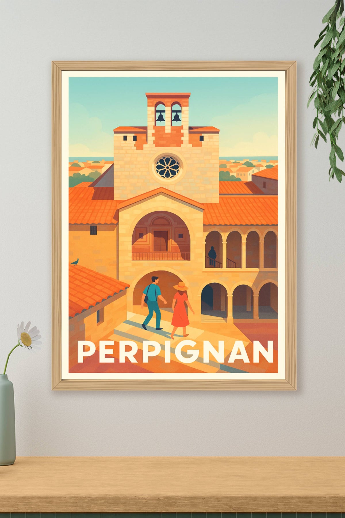 Affiche Perpignan — Escapade lumineuse au cœur de la cité catalane · poster d'art de Perpignan