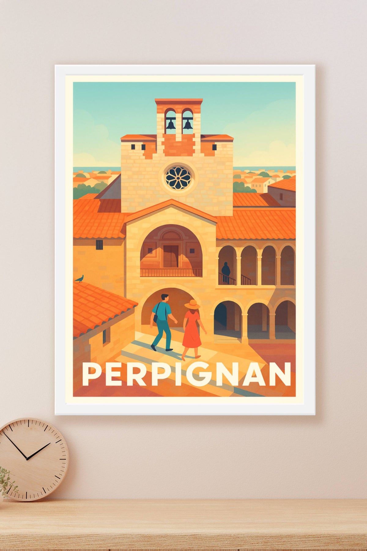 Affiche Perpignan — Escapade lumineuse au cœur de la cité catalane · poster d'art de Perpignan
