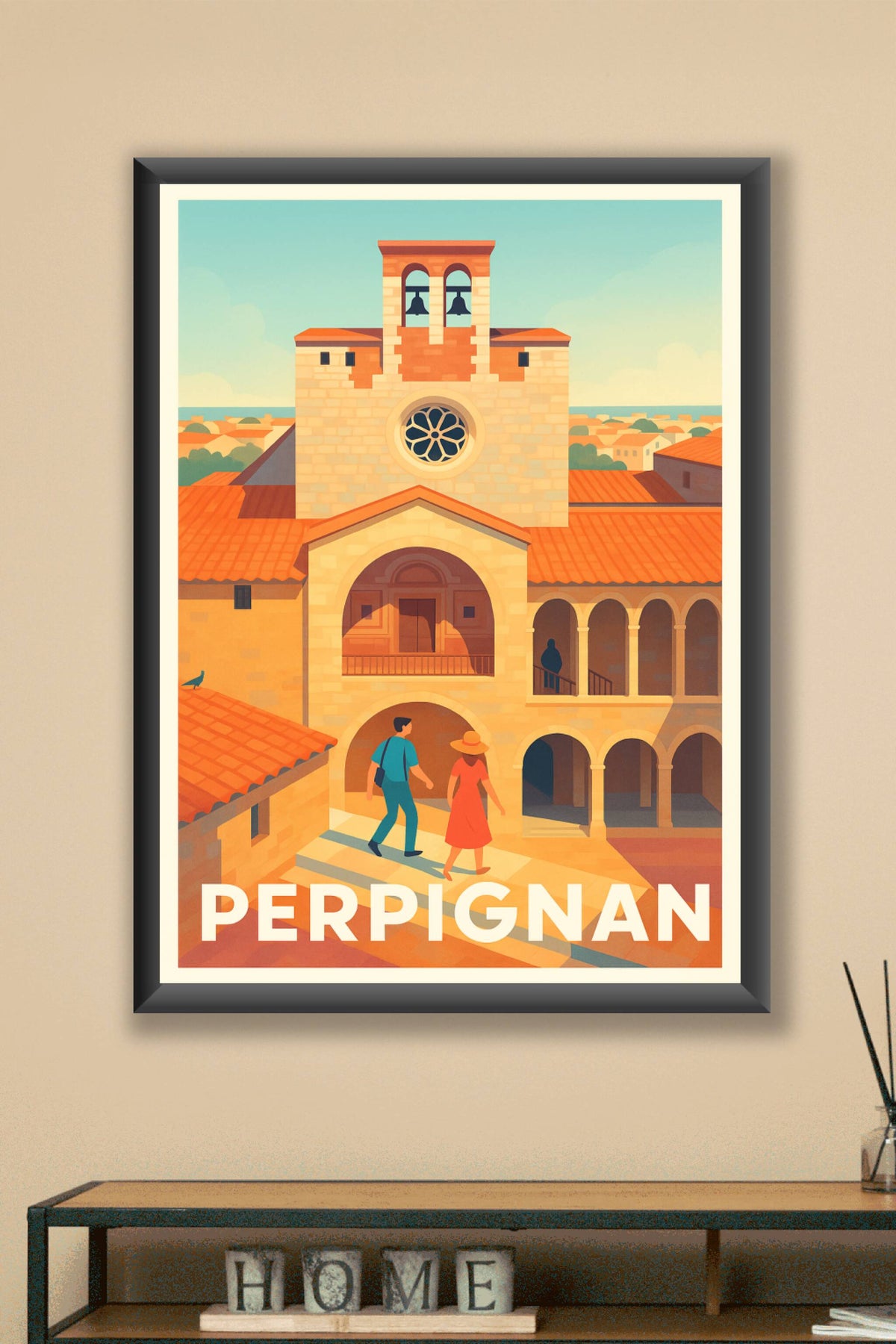 Affiche Perpignan — Escapade lumineuse au cœur de la cité catalane · poster d'art de Perpignan