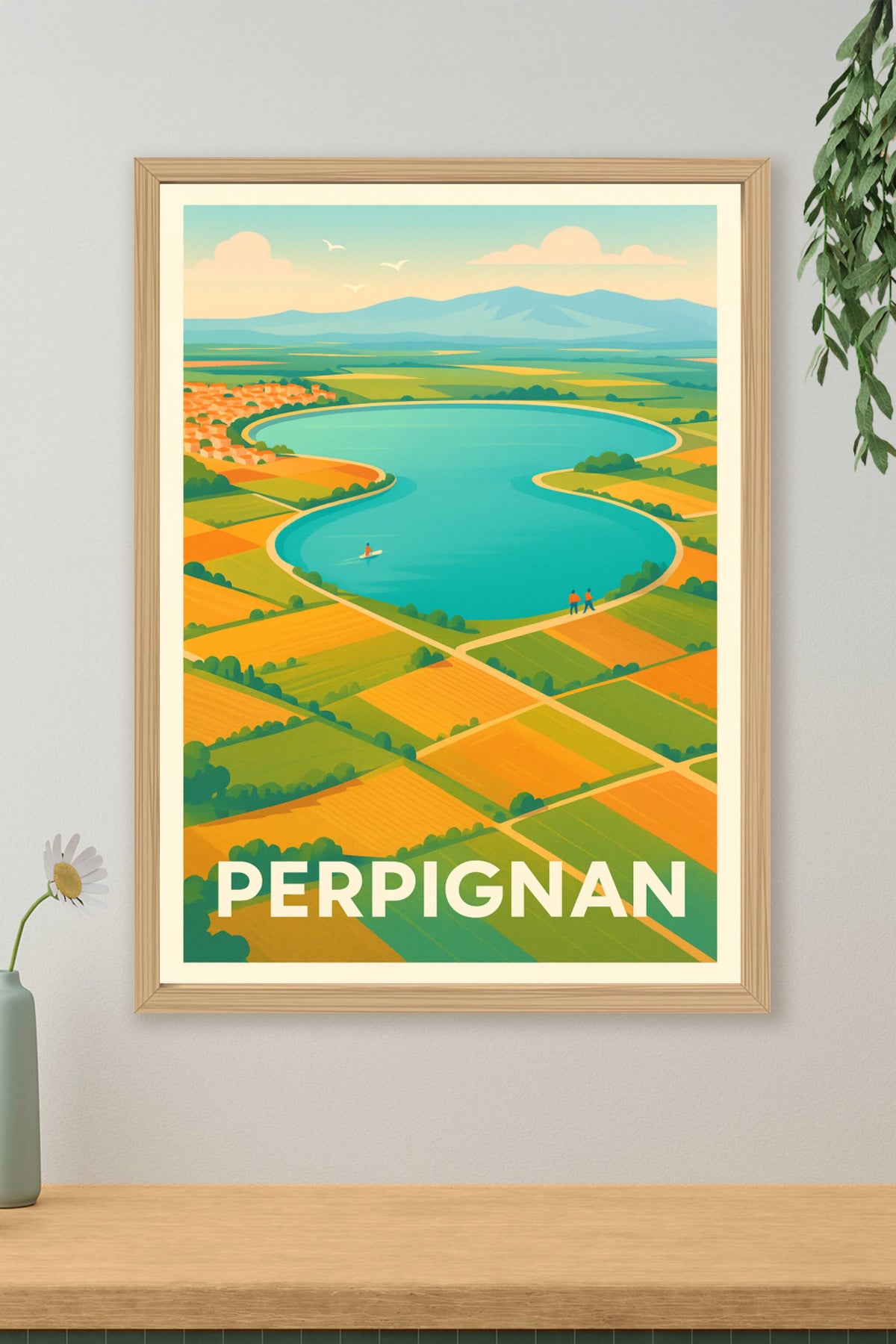 Affiche Perpignan — La sérénité autour de l'Étang · poster d'art de Perpignan