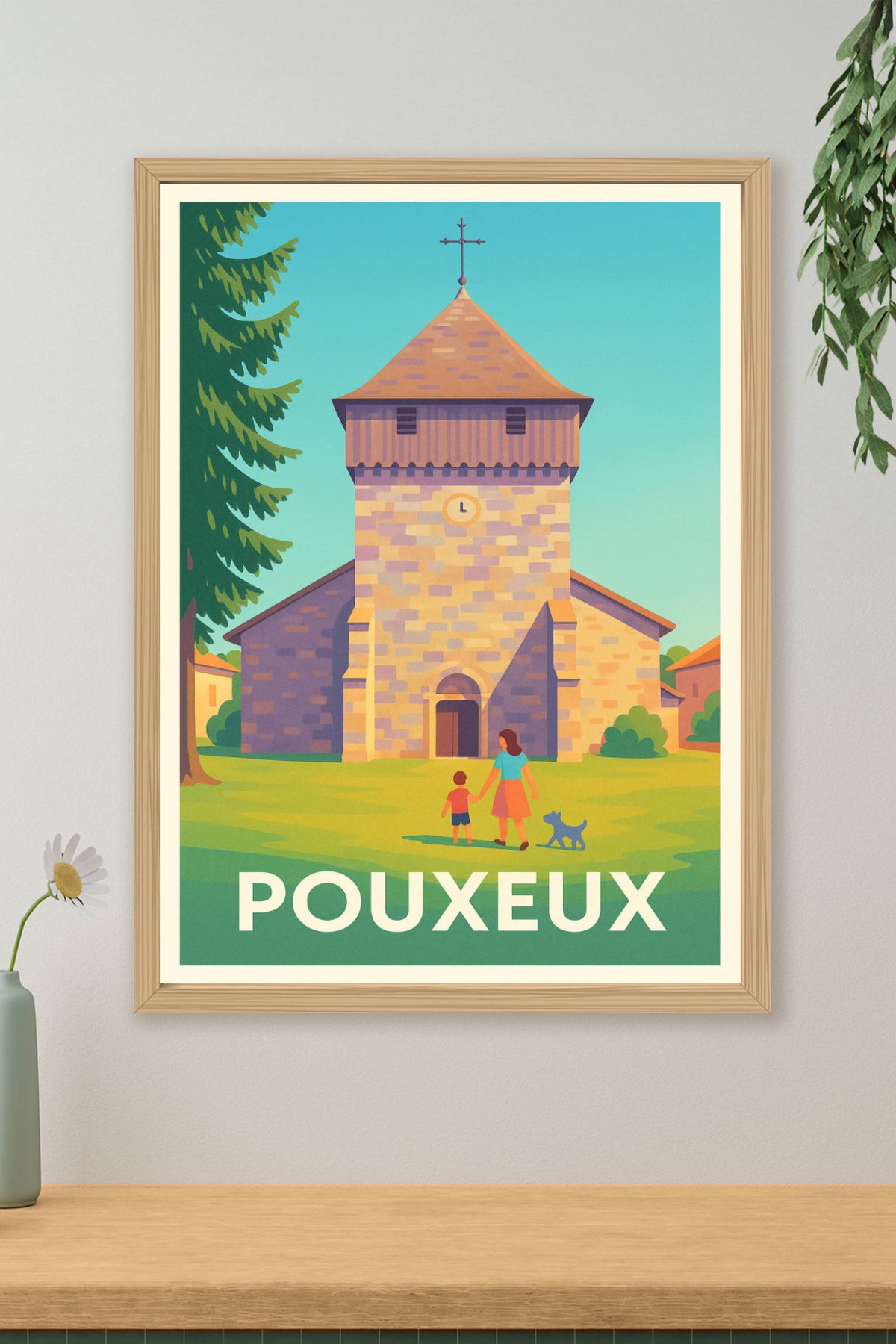 Affiche Pouxeux — L'authenticité au cœur du village · poster d'art de Pouxeux