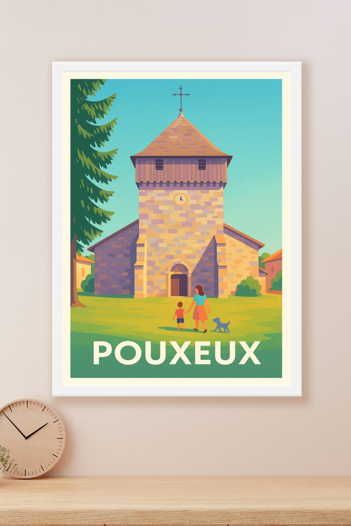 Affiche Pouxeux — L'authenticité au cœur du village · poster d'art de Pouxeux