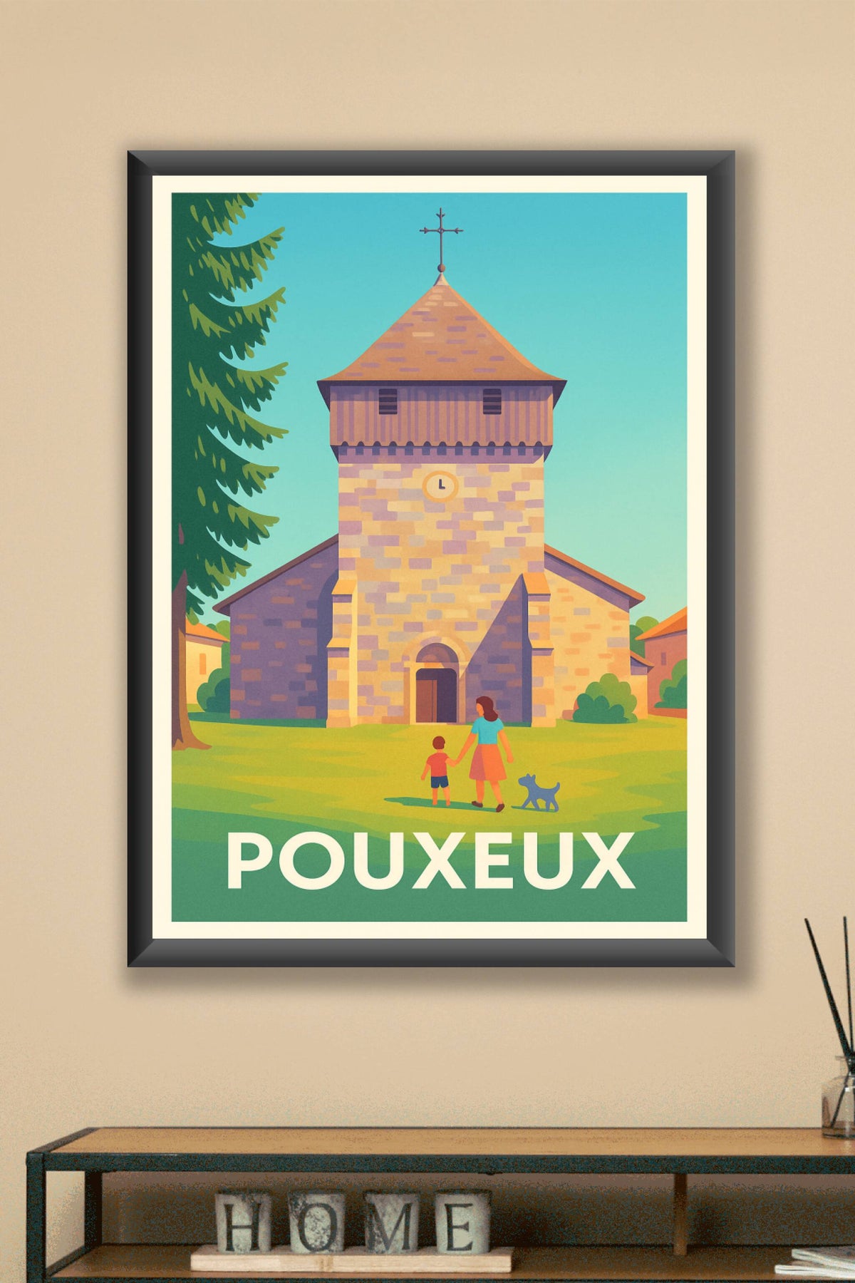 Affiche Pouxeux — L'authenticité au cœur du village · poster d'art de Pouxeux