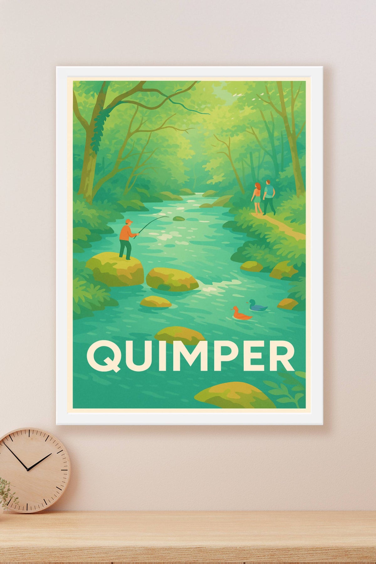 Affiche Quimper — Évasion bucolique au fil de l'eau · poster d'art de Quimper