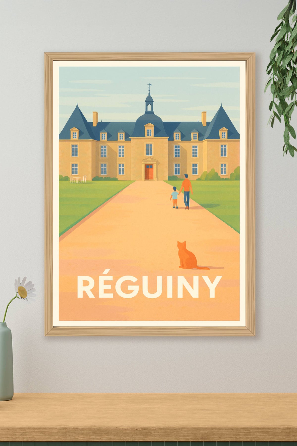 Affiche Régui­ny — Élégance et sérénité au château · poster d'art de Régui­ny