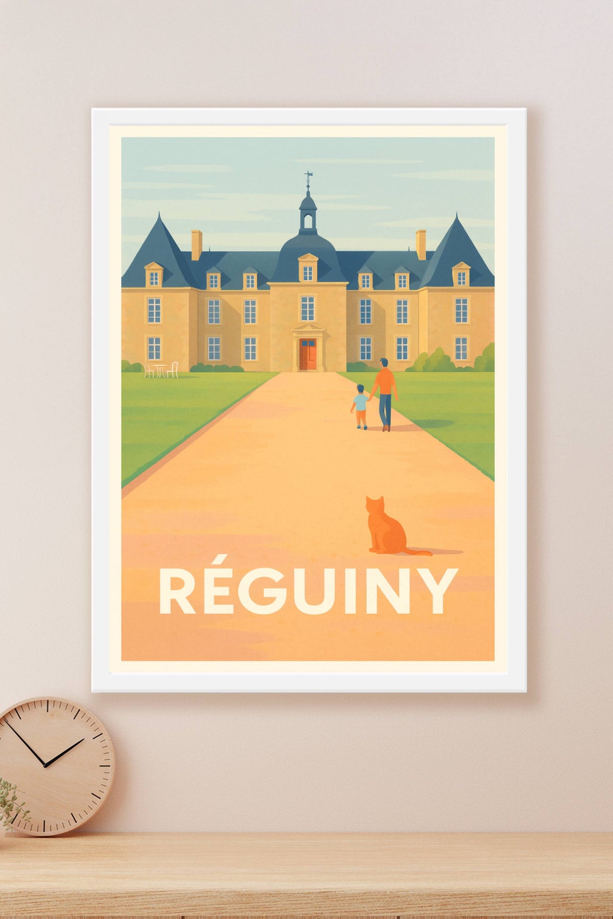 Affiche Régui­ny — Élégance et sérénité au château · poster d'art de Régui­ny