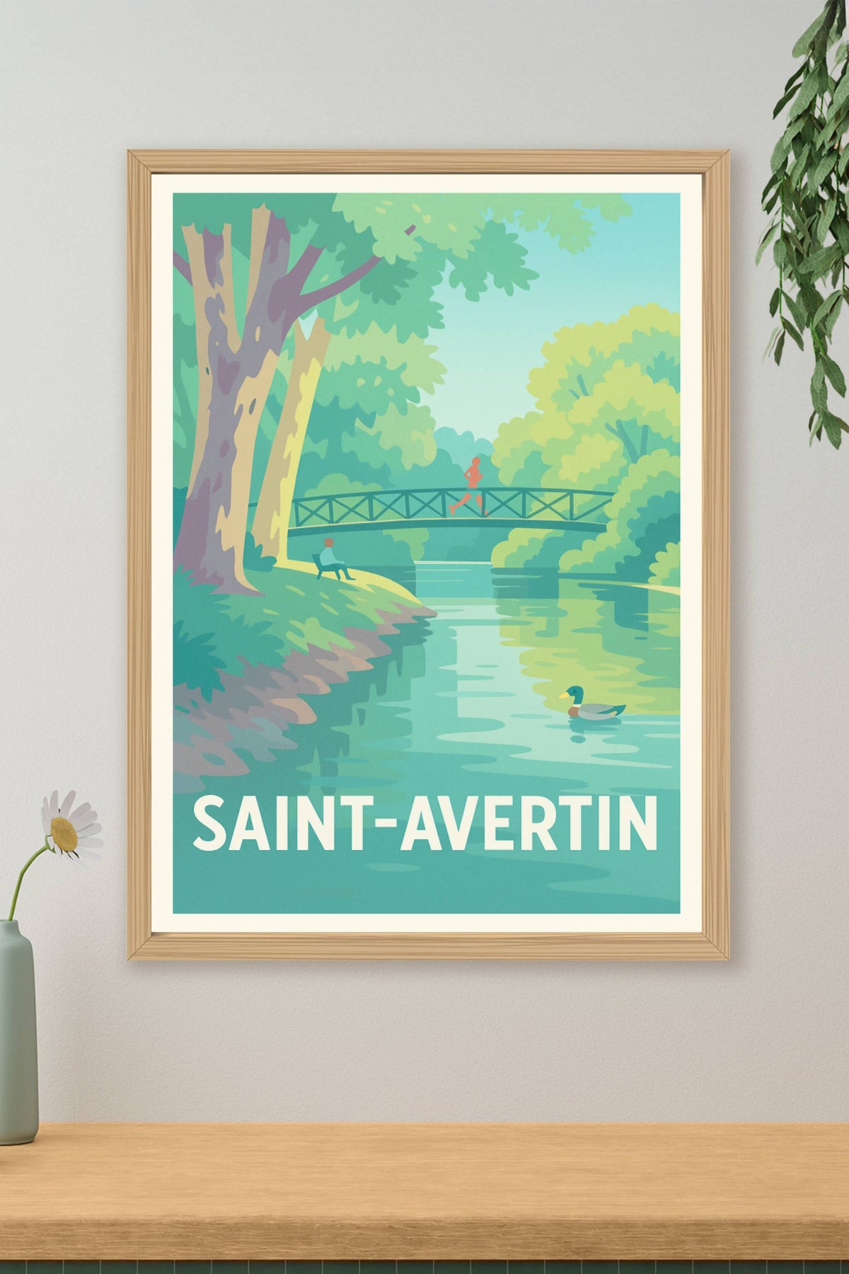 Affiche Saint-Avertin — Sérénité au cœur de la nature · poster d'art de Saint-Avertin