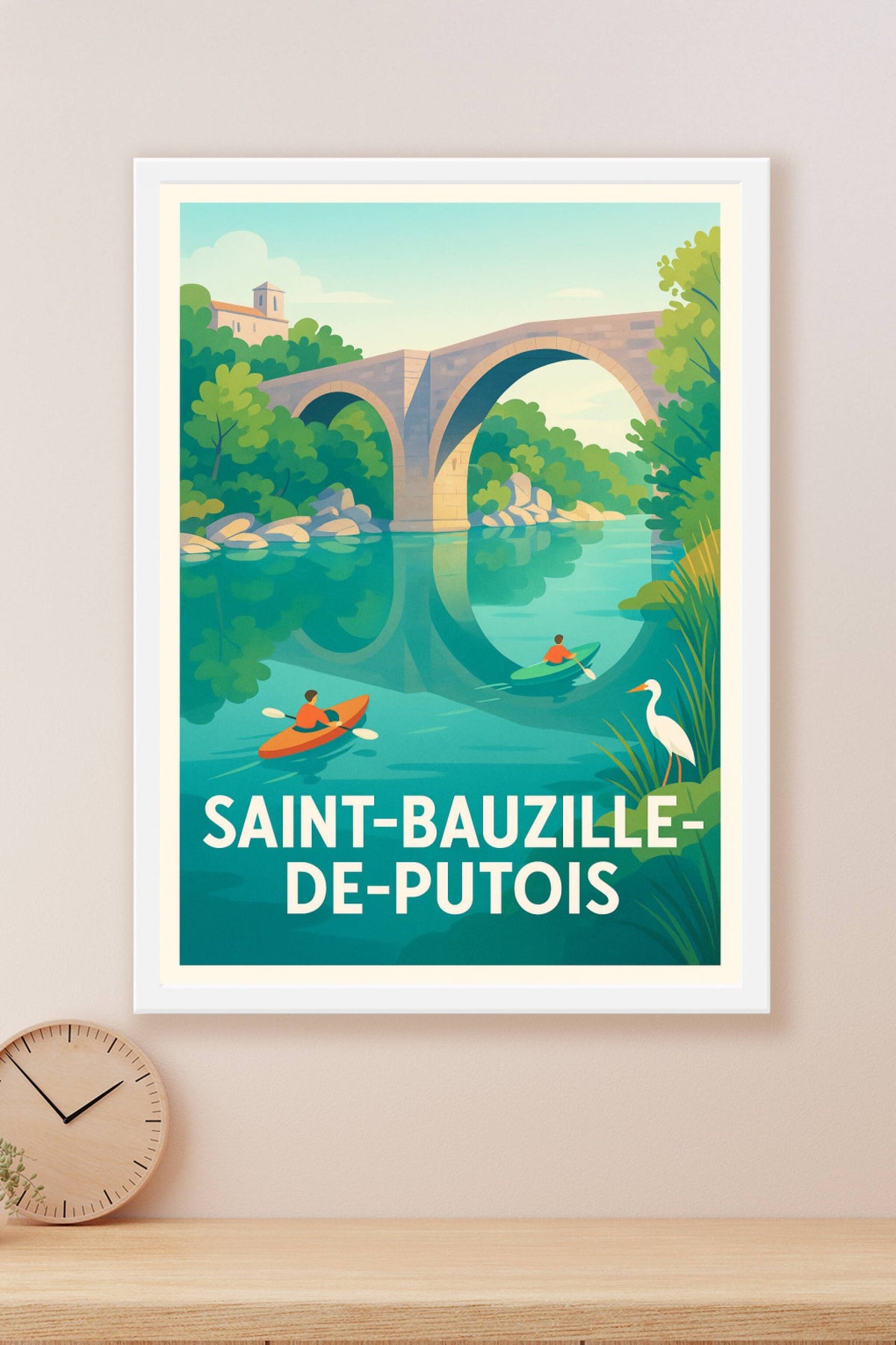 Affiche Saint-Bauzille-de-Putois — Tranquillité et nature au fil de l'eau · poster d'art de Saint-Bauzille-de-Putois
