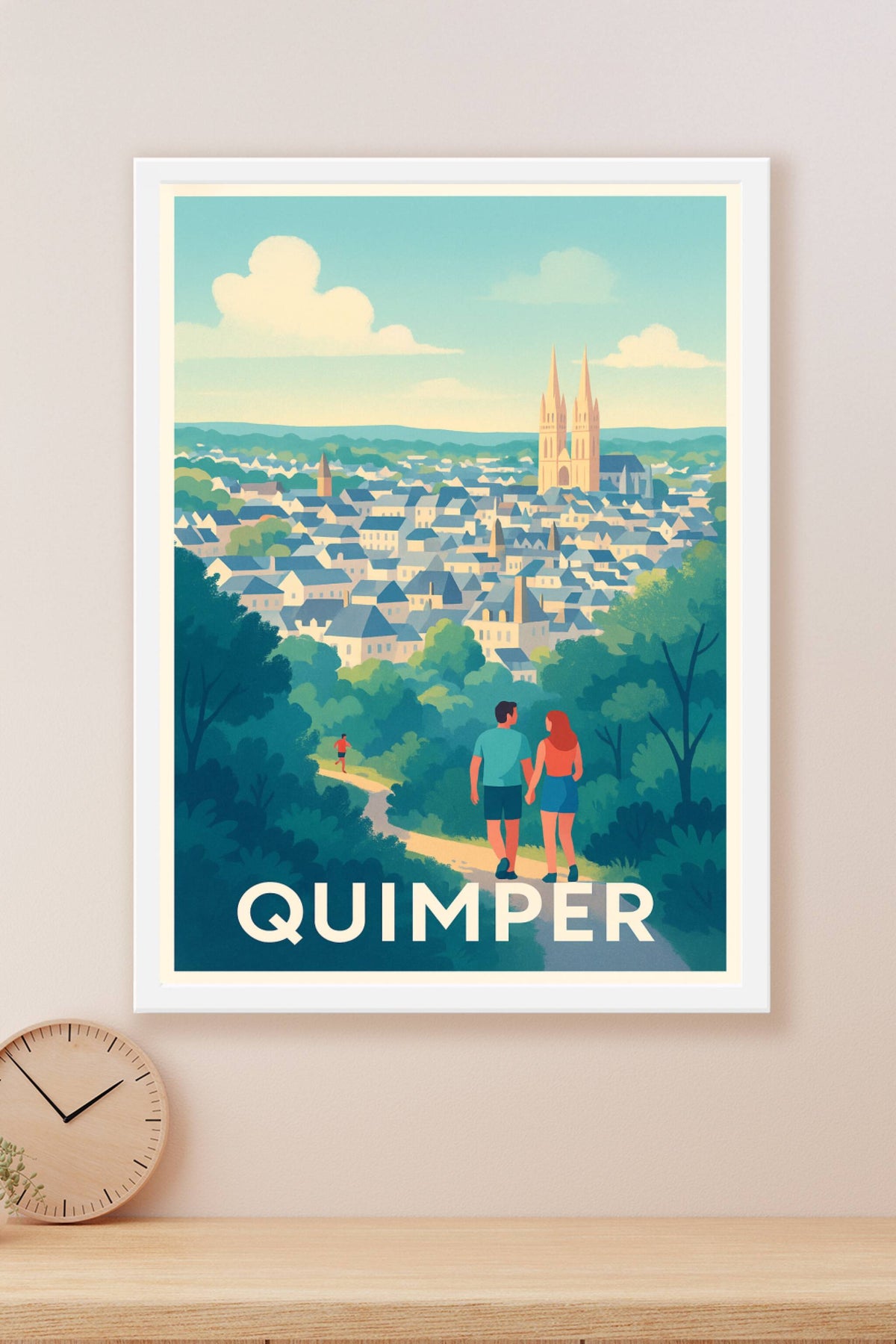Affiche Quimper — Promenade romantique en Bretagne · poster d'art de Quimper