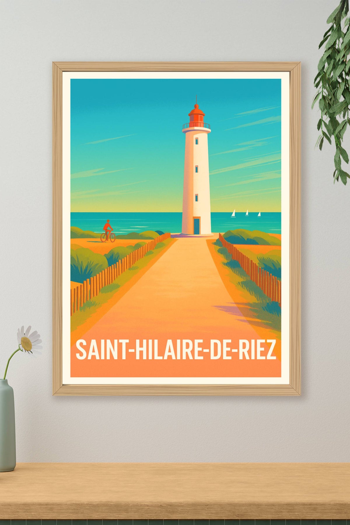 Affiche Saint-Hilaire-de-Riez — Escapade côtière et lumière marine · poster d'art de Saint-Hilaire-de-Riez