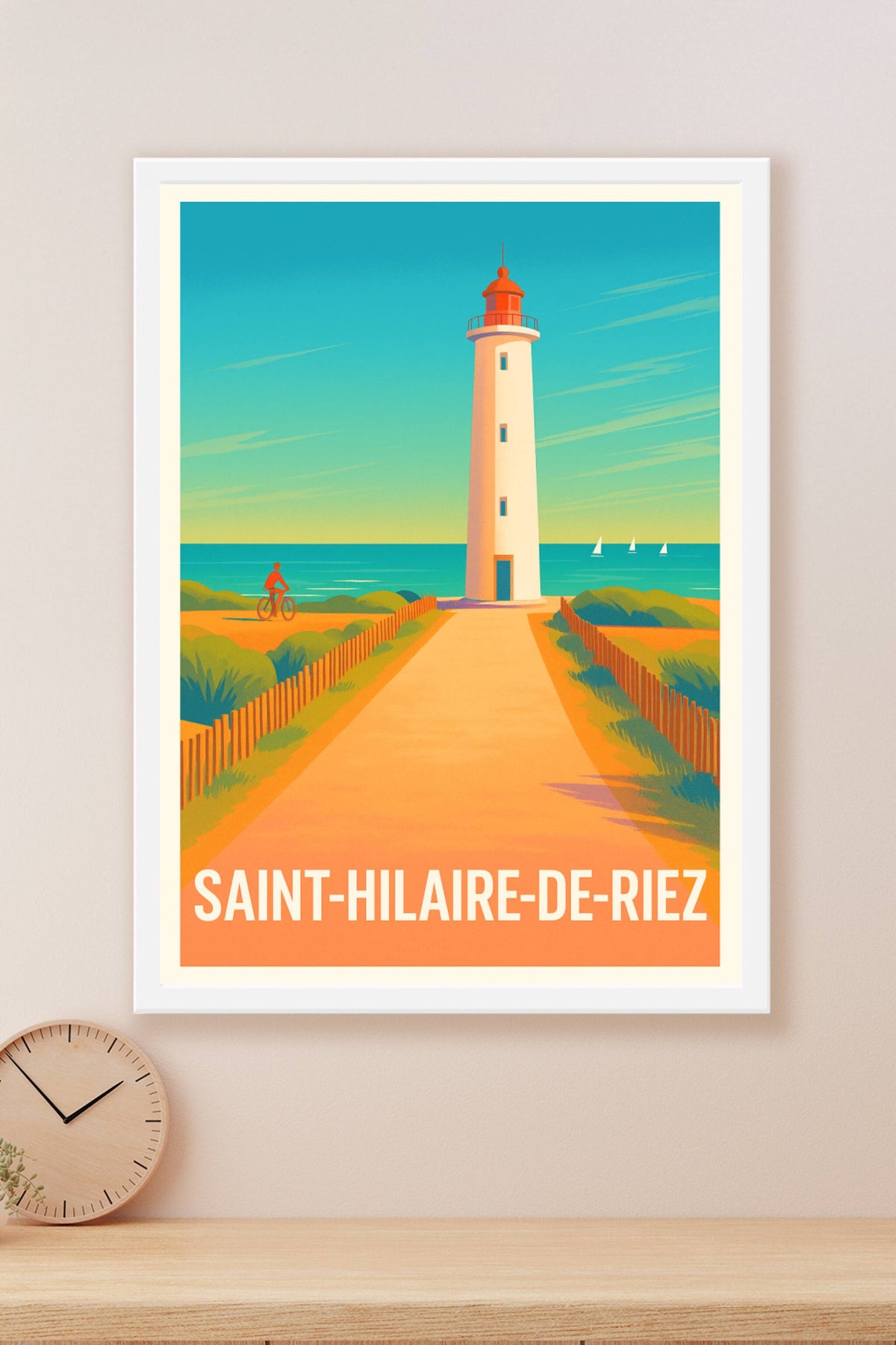 Affiche Saint-Hilaire-de-Riez — Escapade côtière et lumière marine · poster d'art de Saint-Hilaire-de-Riez