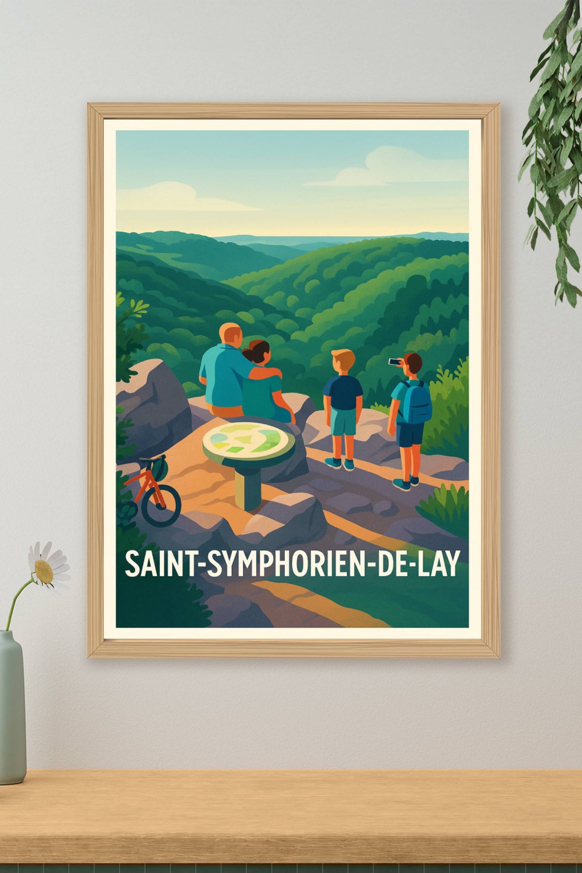 Affiche Saint-Symphorien-de-Lay — Évasion nature en famille · poster d'art de Saint-Symphorien-de-Lay